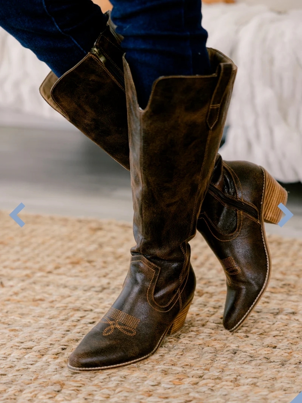Corkys Dark Brown Western Knee-High Heeled Boots - Picture 2 of 5
